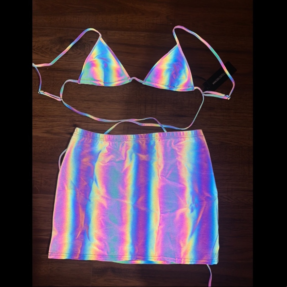 Dolls Kill Reflective skirt set